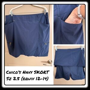 NWT Chicos Zenergy Skort Size 2.5 (equiv 12-14). Golf / tennis / pickleball